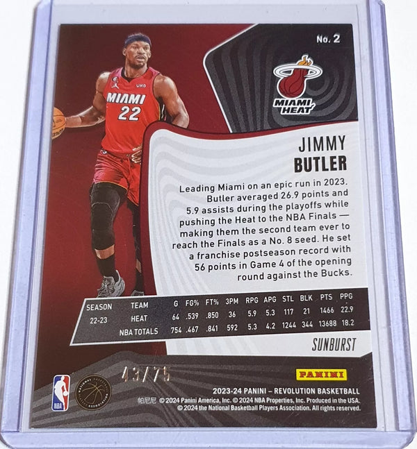 2023 Panini Revolution Jimmy Butler #2 SUNBURST /75 Holo - Ready to Grade