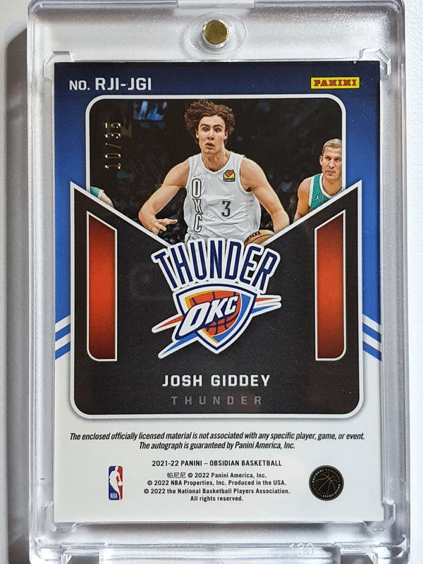 2021 Obsidian Josh Giddey Rookie Patch Auto (RPA) PURPLE /35 HOLO - Rare