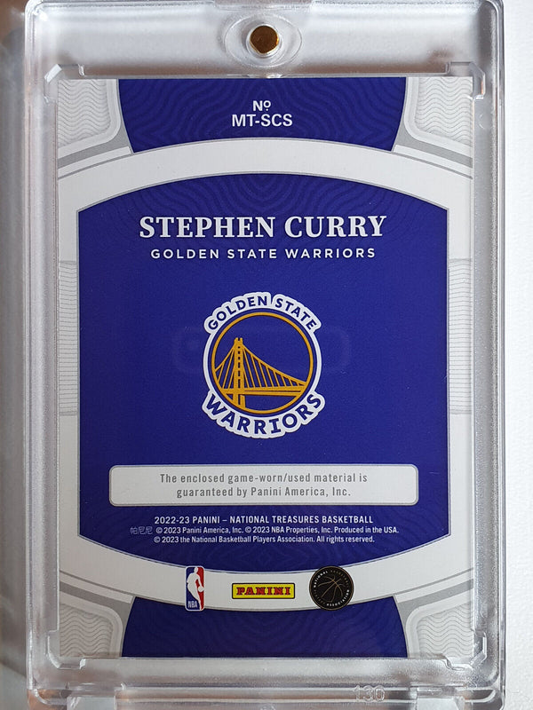 2022 Panini National Treasures Stephen Curry #PATCH /99 Game Worn Jersey - Rare