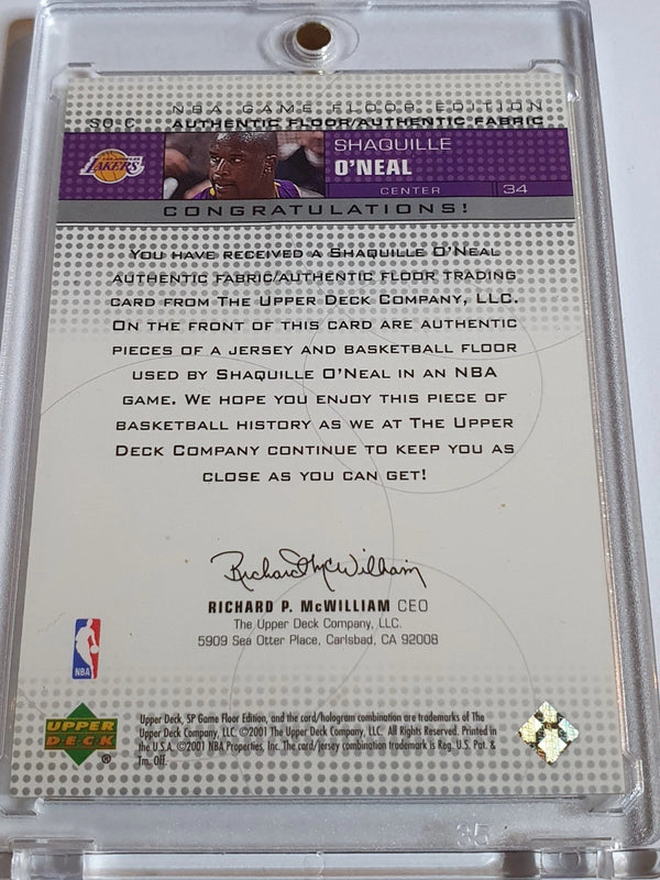 2000 SP Game Floor Edition Shaquille O'Neal JERSEY PATCH & GAME FLOOR - Rare