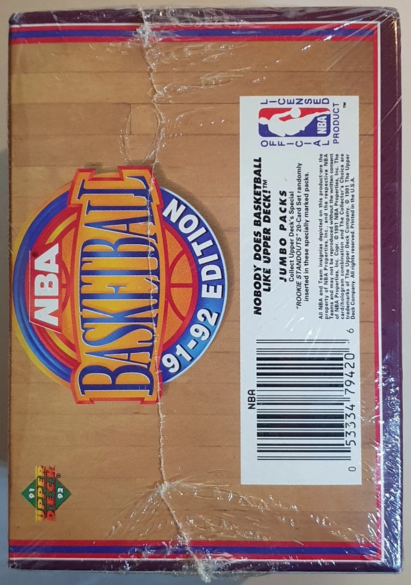 1991-92 Upper Deck NBA Basketball Inaugural Edition Jumbo Packs Box - Sealed