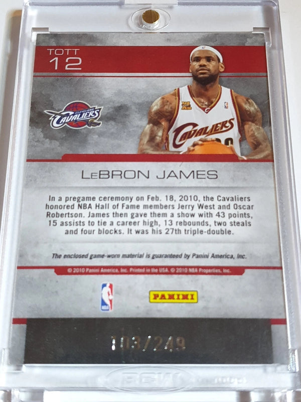 2009 Absolute Memorabilia LeBron James #PATCH RED /249 Game Worn Jersey - Rare