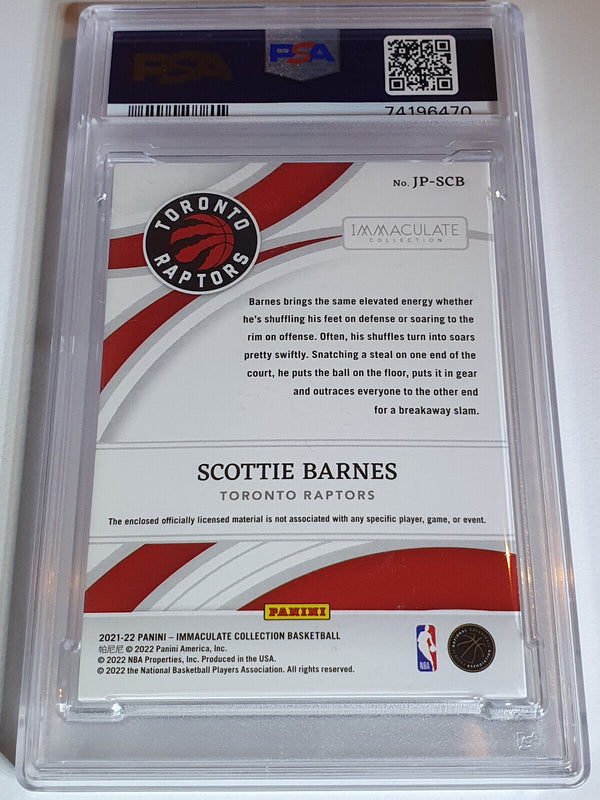 2021 Immaculate Scottie Barnes Rookie #PATCH /50 Jumbo RC Jersey - PSA 9 (POP 2)