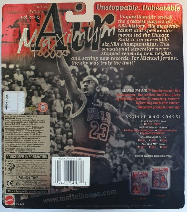 1999 Upper Deck Mattel Michael Jordan All-Star 2 Figurine - Sealed Figure & Card