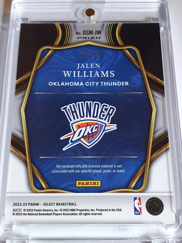 2022 Select Jalen Williams Rookie #PATCH BLUE /75 Holo Draft Selections - Rare