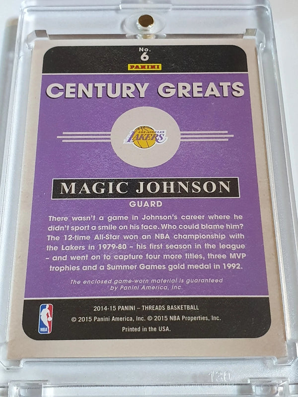 2014 Panini Threads Magic Johnson #PATCH /199 Game Worn Jersey - Ready to Grade