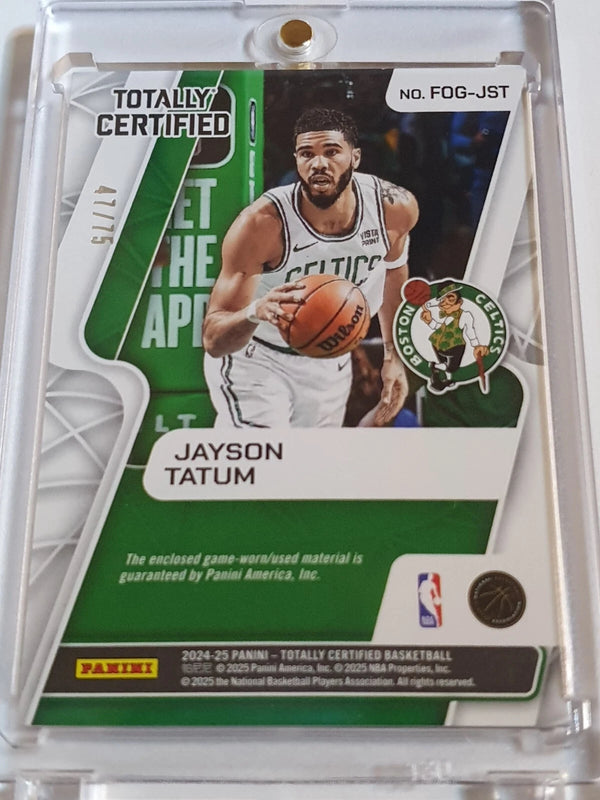 2024 Totally Certified Jayson Tatum #PATCH MIRROR RED /75 Game Worn Jersey