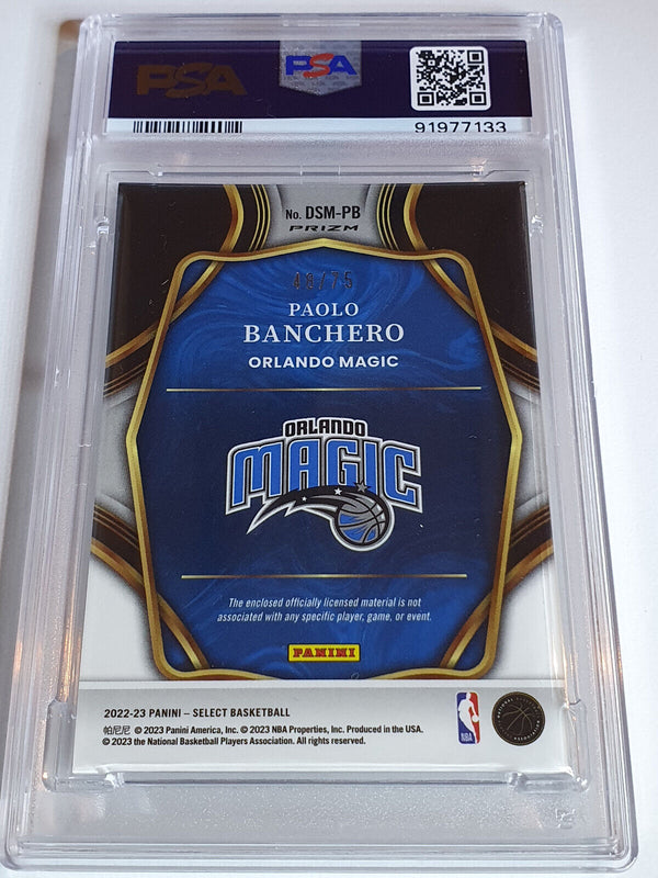 2022 Select Paolo Banchero Rookie #PATCH BLUE /75 RC Jersey - PSA 9 (POP 3)