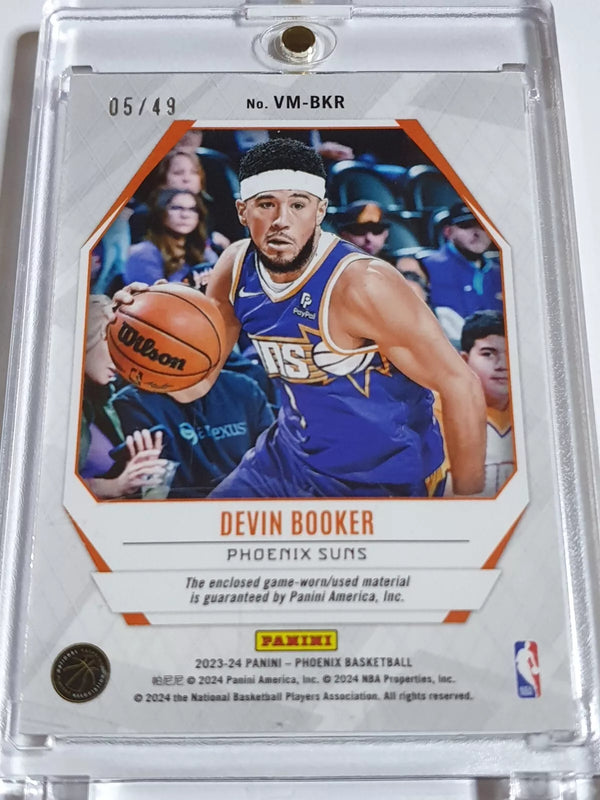 2023 Panini Phoenix Devin Booker #PATCH YELLOW /49 Game Worn Jersey - Rare