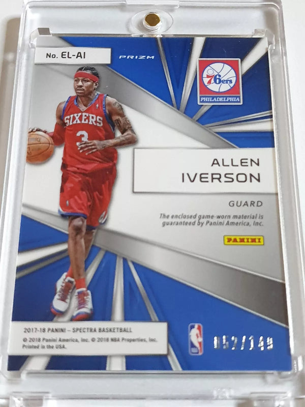 2017 Spectra Allen Iverson #PATCH SILVER /149 HOLO Game Worn Jersey - Rare