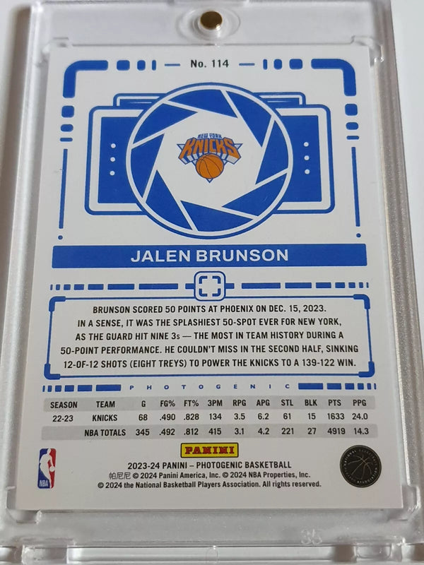 2023 Panini Photogenic Jalen Brunson #114 DIAMOND /75 Holo - Ready to Grade