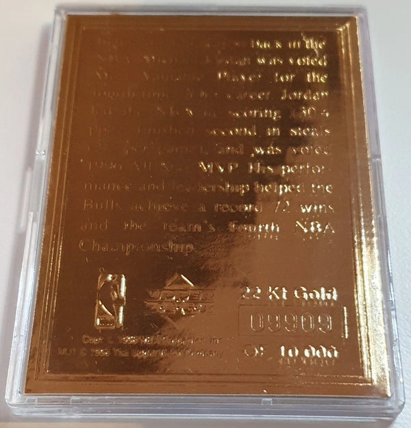 1996 Upper Deck Michael Jordan 22KT GOLD 4-Time MVP - Box & COA