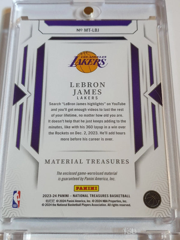 2023 National Treasures LeBron James #PATCH /99 Game Worn Jersey - Rare