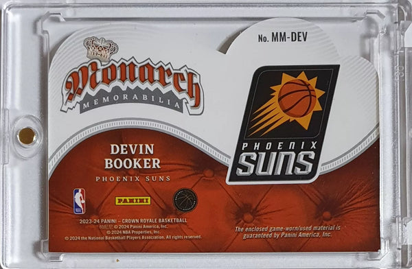 2023 Panini Crown Royale Devin Booker PATCH GOLD /25 Game Worn Striped Jersey
