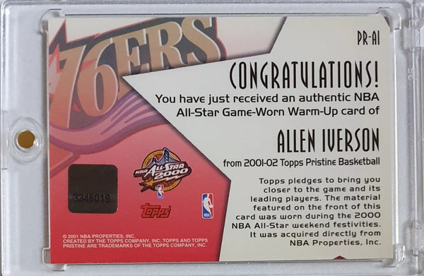 2001 Topps Allen Iverson #PATCH All Star Game Worn Jersey - Rare