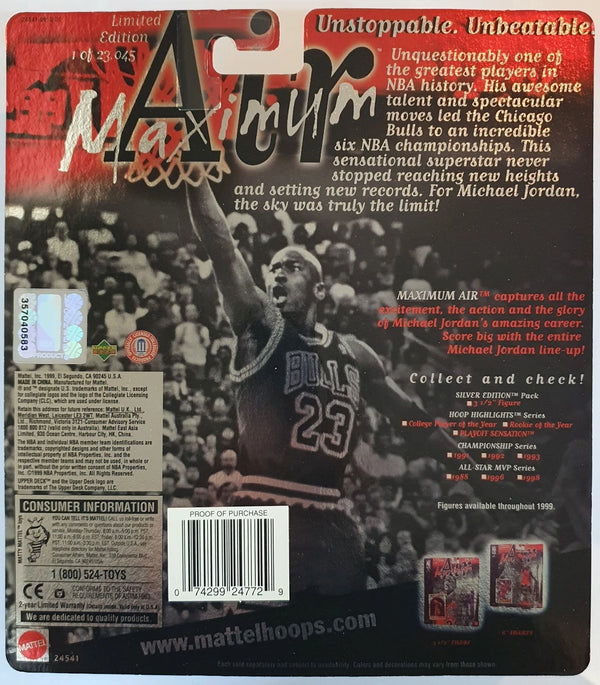 1999 Upper Deck Mattel Michael Jordan Hoops 3 Figurine - Sealed Figure & Card