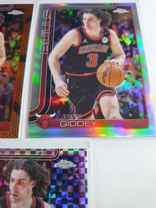 Lot of 5 x 2025 Topps Chrome Josh Giddey #48 REFRACTORS Holo Variants Silver