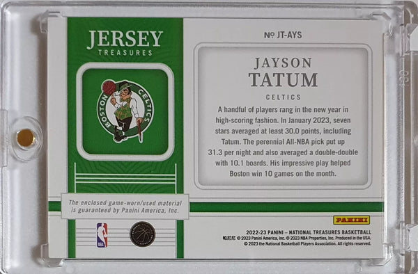 2022 National Treasures Jayson Tatum #PATCH PRIME 10/10 Game Worn Jersey - Rare