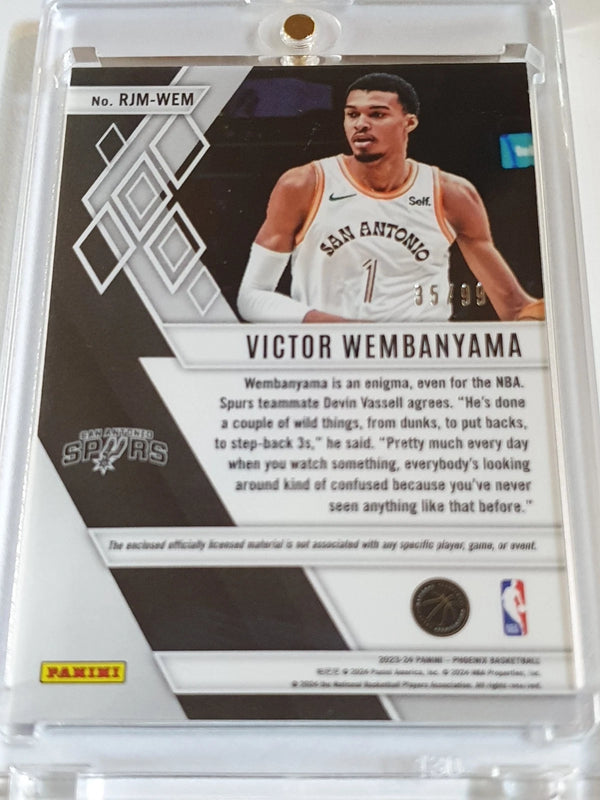 2023 Panini Phoenix Victor Wembanyama Rookie #PATCH PURPLE /99 Jumbo Jersey