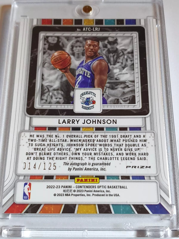 2022 Contenders Optic Larry Johnson AUTO HOLO /125 All-Time Contenders - Rare