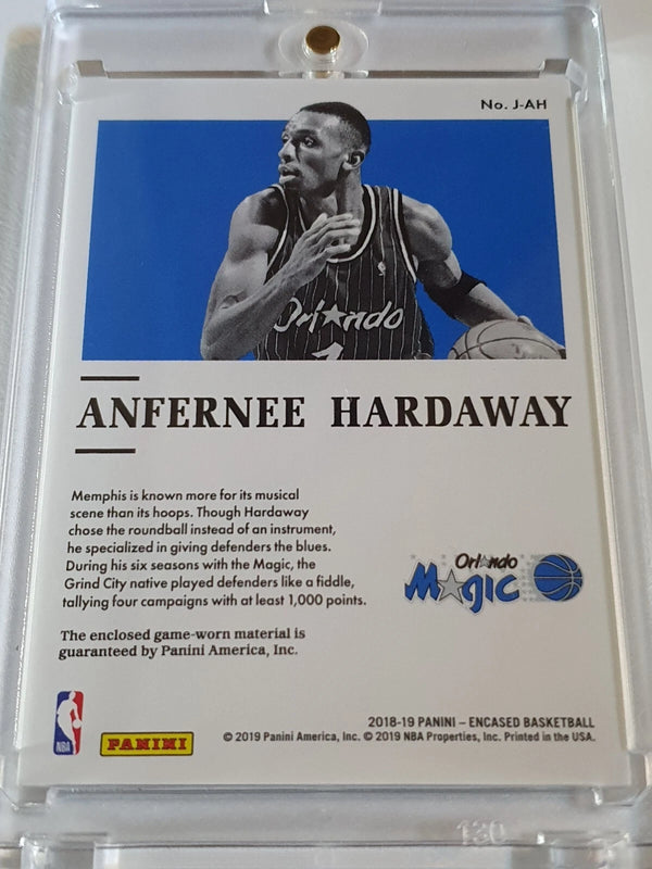 2018 Panini Encased Anfernee Hardaway #PATCH PRIME /25 Game Worn 2 Color Jersey