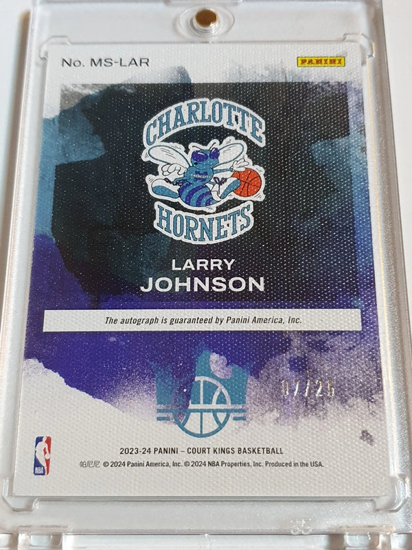 2023 Panini Court Kings Larry Johnson AUTO SAPPHIRE /25 Masterstrokes - Rare