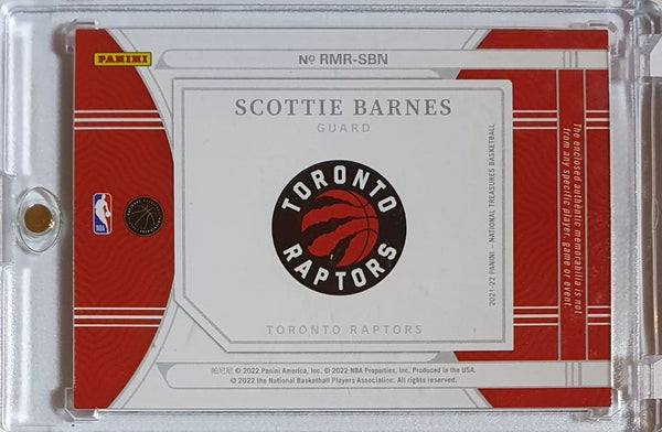 2021 Panini National Treasures Scottie Barnes Rookie PATCH /99 Jersey RC - Rare