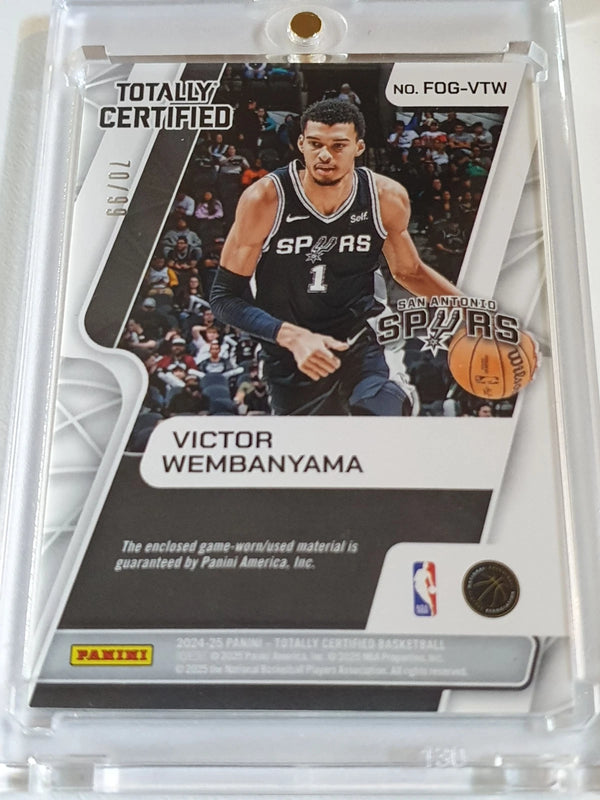 2024 Totally Certified Victor Wembanyama #PATCH MIRROR PURPLE /99 Game Worn