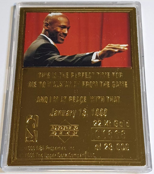 1999 Upper Deck Michael Jordan 22K GOLD /23000 Final Farewell - Rare