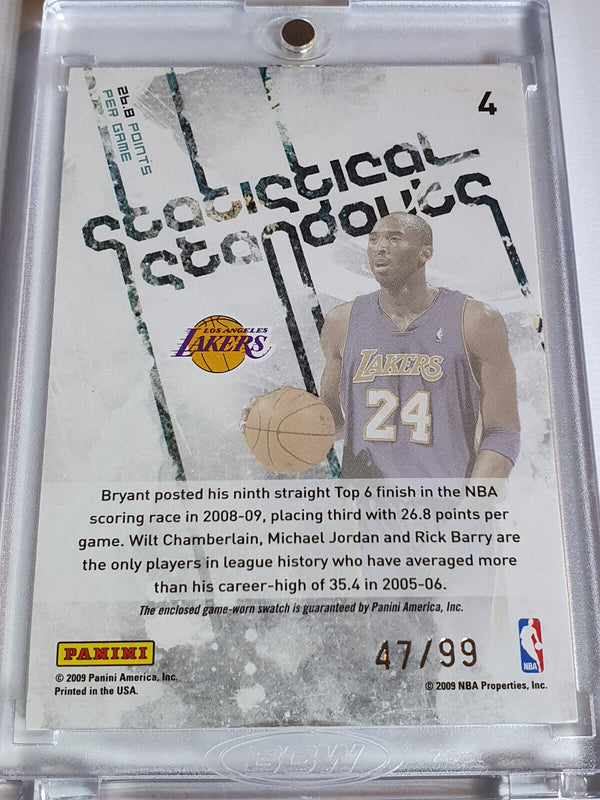 2009 Panini Rookies & Stars Kobe Bryant #PATCH /99 Game Worn Jersey - Rare