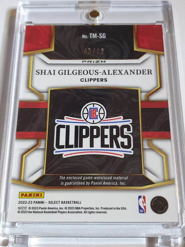 2022 Select Shai Gilgeous-Alexander #PATCH PURPLE /99 Game Worn Jersey - Rare