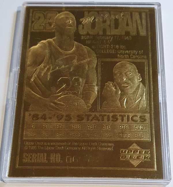 1996 Upper Deck Michael Jordan 23K GOLD CARD /7500 Diamond Stars - Rare