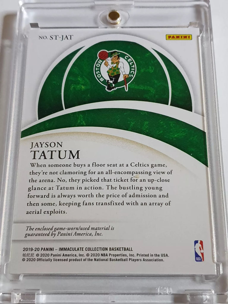 Panini Immaculate Standard Jayson Tatum deals Game Worn Jersey Patch /49