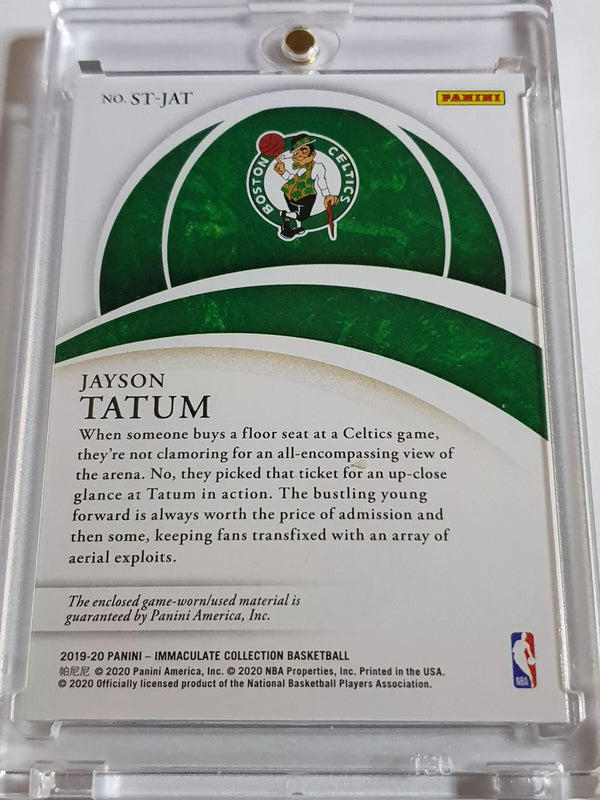 2019 Immaculate Collection Jayson Tatum #PATCH /49 Game Worn Jumbo Jersey
