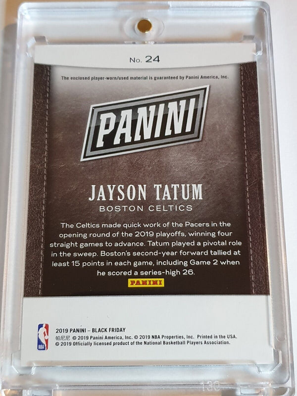 2019 Panini Jayson Tatum #PATCH CRACKED ICE /25 Game Worn Jersey - Rare