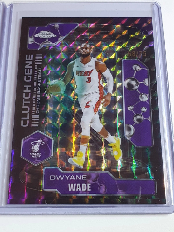 Lot of 2 x 2025 Topps Chrome Dwyane Wade CG21 REFRACTORS Purple /75 & Aqua /199