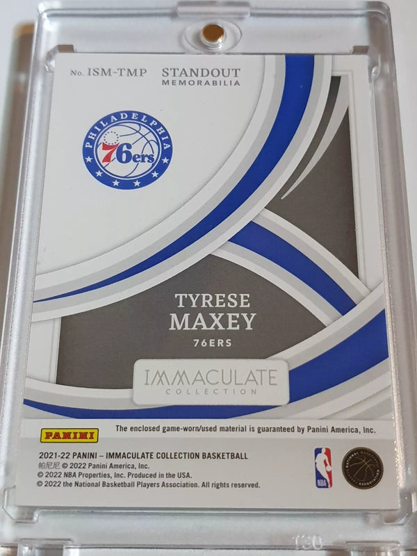 2021 Panini Immaculate Tyrese Maxey #PATCH /99 Game Worn Large Jersey - Rare