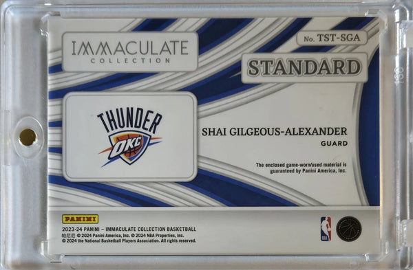 2023 Immaculate Shai Gilgeous-Alexander #PATCH /99 Holo Game Worn Jumbo Jersey