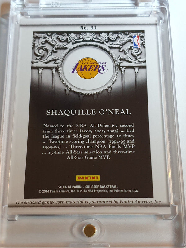 2013 Panini Crusade Shaquille O'Neal #PATCH /99 Game Worn Jersey - Rare