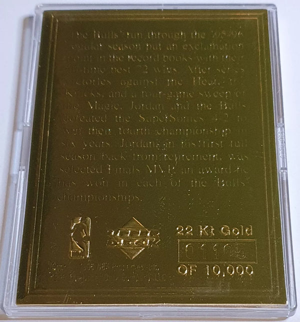 1996 Upper Deck Michael Jordan 22K GOLD CARD /10000 4th NBA Championship - Rare