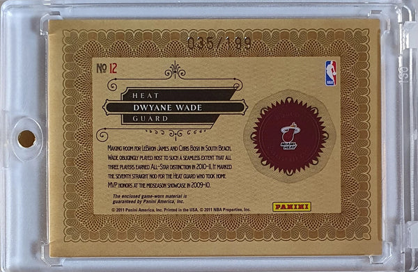 2010 Panini Gold Standard Dwyane Wade #PATCH /199 Game Worn Jersey - Rare