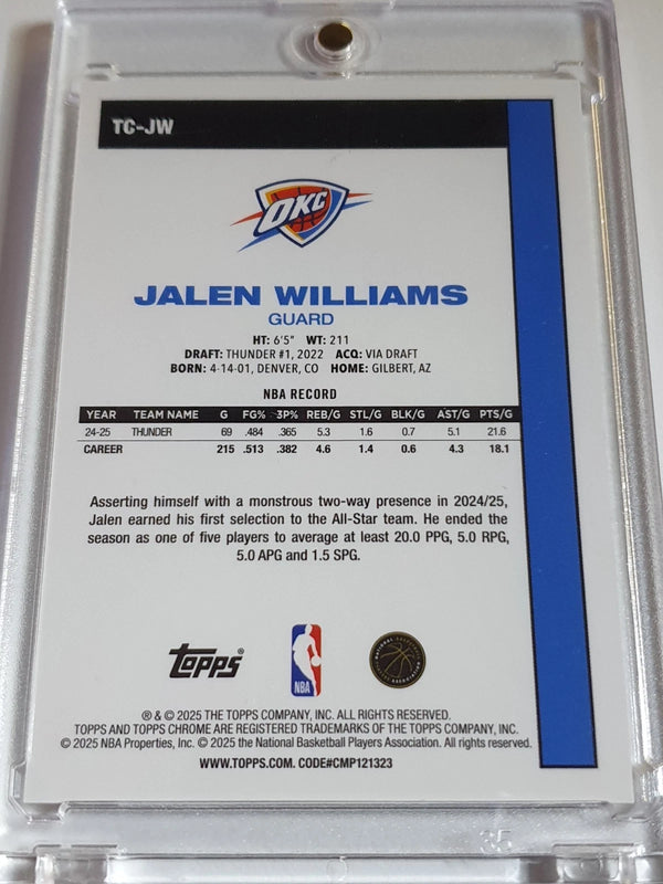 2025 Topps Jalen Williams #TC-JW GOLD MOJO REFRACTOR /50 1980-81 Topps Chrome