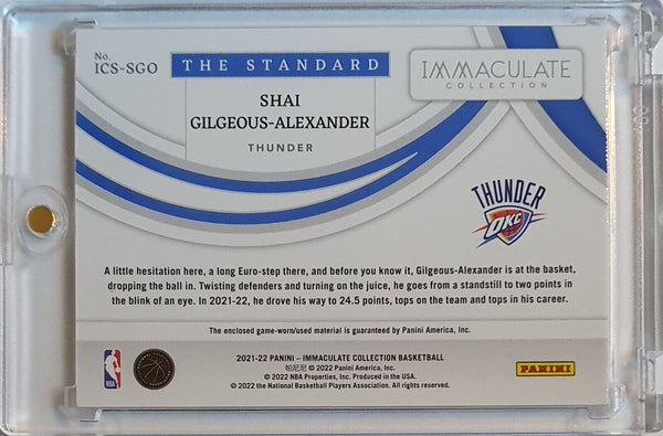 2021 Immaculate Shai Gilgeous-Alexander #PATCH /99 Game Worn Jumbo Jersey - Rare