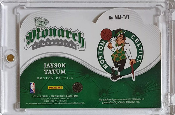 2023 Crown Royale Jayson Tatum #PATCH GOLD 25/25 Game Worn Letter Jersey Die Cut