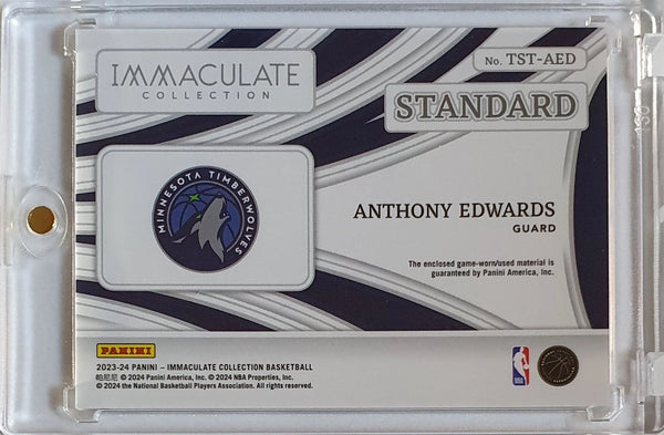 2023 Panini Immaculate Anthony Edwards #PATCH /99 Game Worn Jumbo Jersey - Rare
