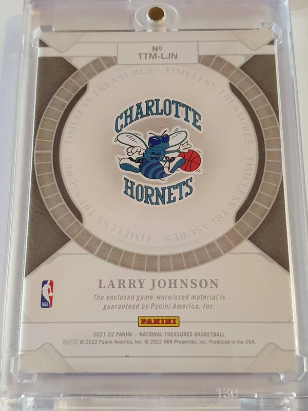 2021 Panini National Treasures Larry Johnson #PATCH /99 Game Worn Jersey - Rare