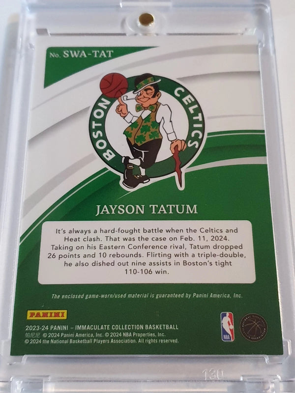 2023 Panini Immaculate Jayson Tatum #PATCH /99 Game Worn Jersey - Ready to Grade