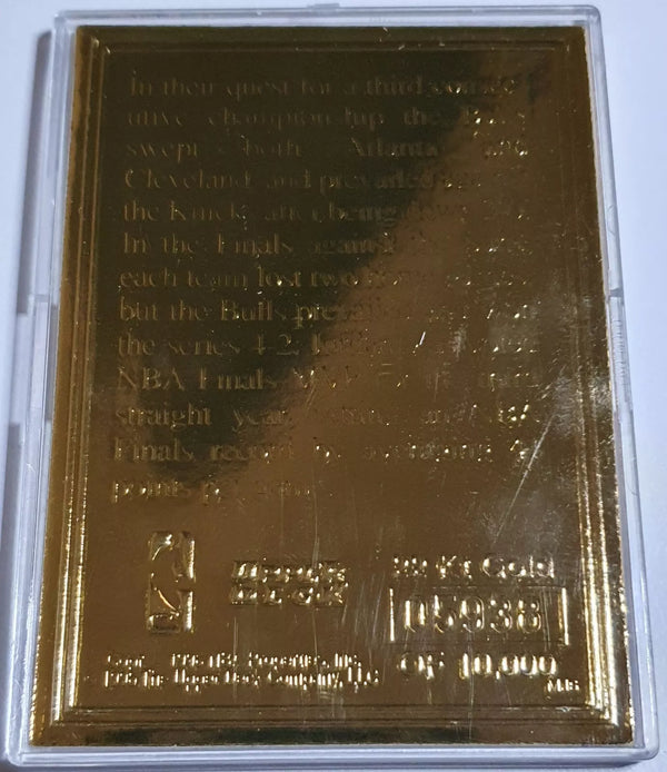 1996 Upper Deck Michael Jordan 22K GOLD CARD /10000 3rd Championship - Box & COA