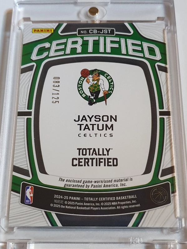 2024 Totally Certified Jayson Tatum #PATCH SILVER /125 Game Worn Jersey - Rare