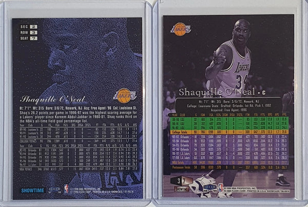 Lot of 2 x Fleer Flair Showcase Showtime Shaquille O'Neal - Ready to Grade